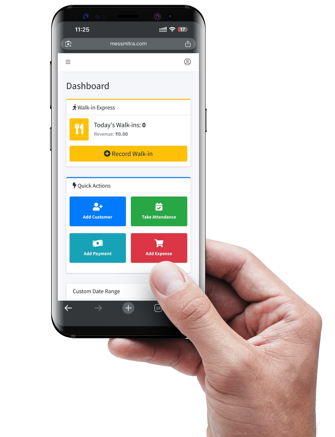 Mess Management Mobile App Interface
