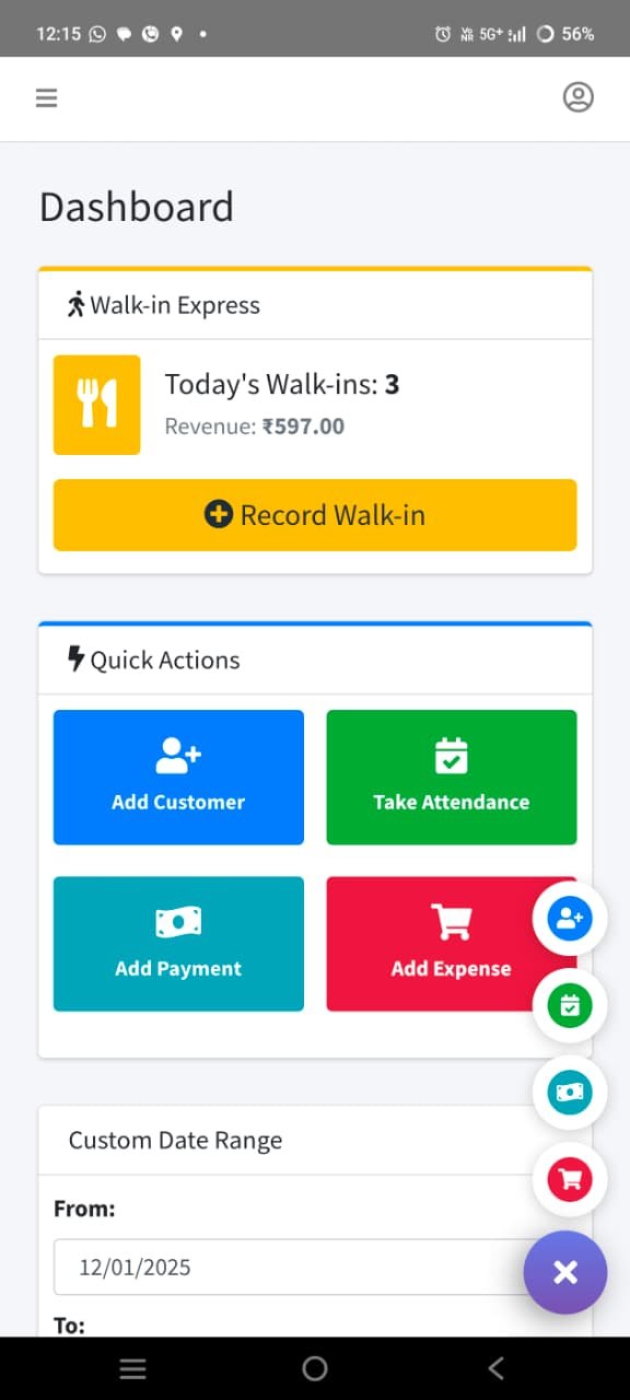 Mess Management App Dashboard